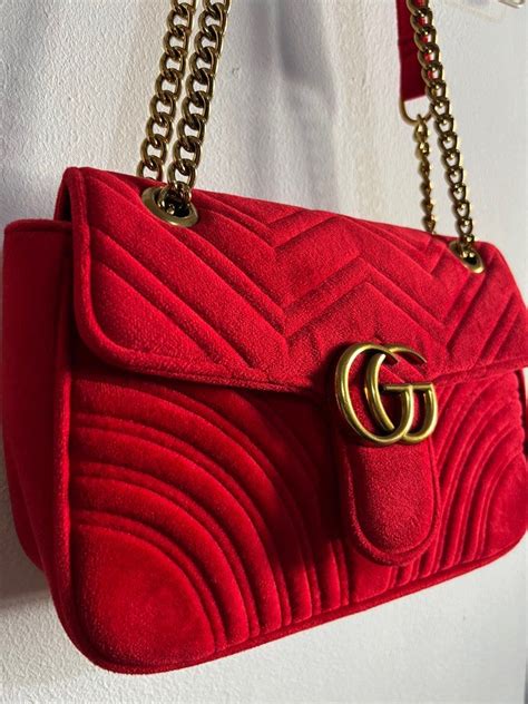 Gucci Red Velvet Bag Women S Fashion Bags Wallets Cross Body Bags