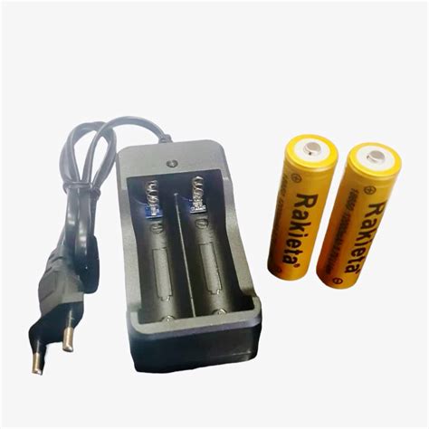 Set Incarcator Si 2 Acumulatori 3 7v Rakieta Tip 18650 12000 MAh Li