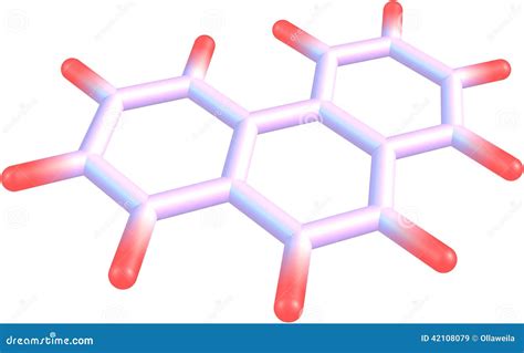 Phenanthrene Molecule Structural Model White Stock Illustrations 4