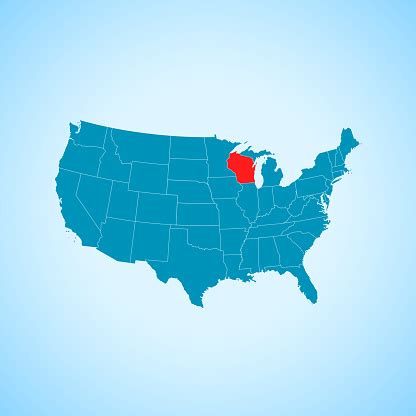 Wisconsin Map Stock Illustration Download Image Now Abstract