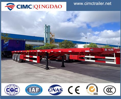 Cimc Tri Axle Ft Flatbed Container Truck Semi Trailer China Trailer