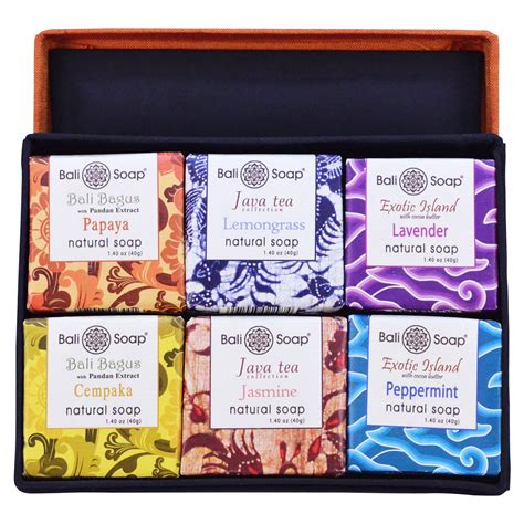 Bali Soap Natural Small Bar Soap Pc Set Papaya Champaca Jasmine