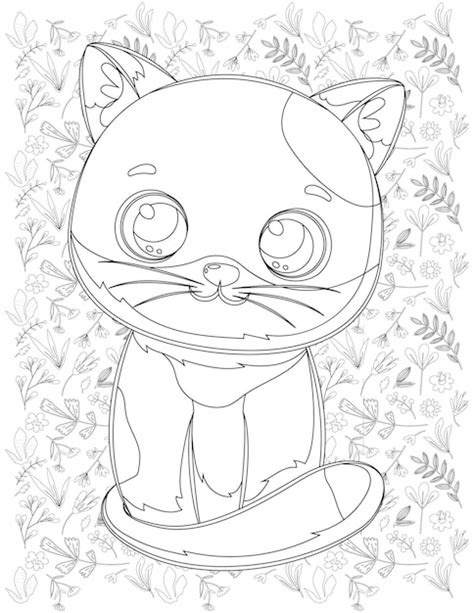 Desenho De Gato Para Colorir Vetor Premium