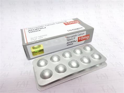 Atorvastatin Calcium Tablets Ip 10mg Atortaj Taj Pharma Taj