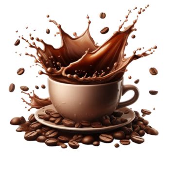 Coffee Cup Splash PNG Image Flying Cup Of Coffee With Splash And