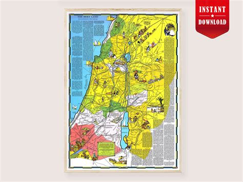 Holy Land Map Jerusalem Bible Timeline Religious Map of Holy Land Bible ...