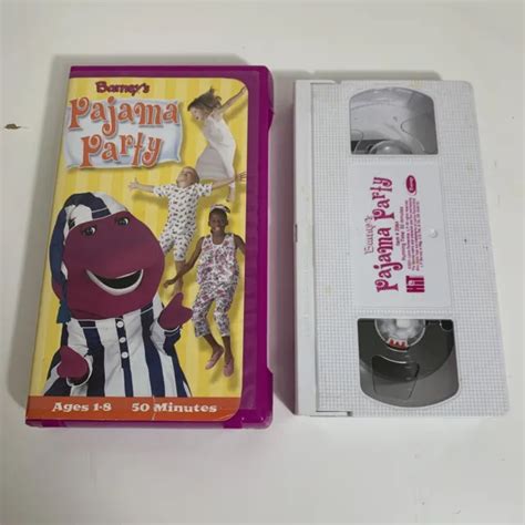 Barney Friends Pyjama Party Vhs Video Band Mitsingen Lieder Lila Etui