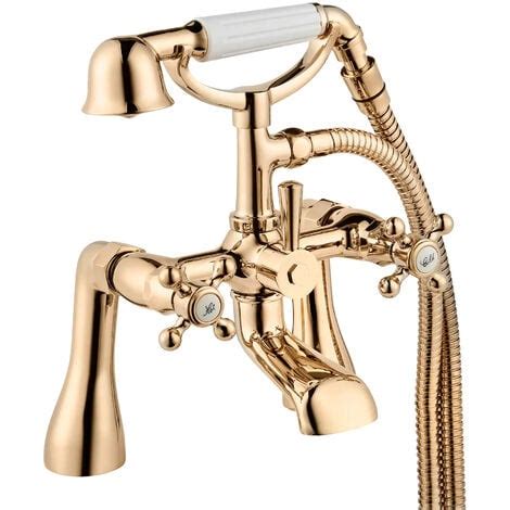 Deva Tudor Pillar Mounted Bath Shower Mixer Tap Gold