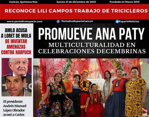 Portadas De Prensa En Quintana Roo 21 De Diciembre Del 2023