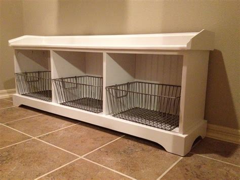 My White Mudroom Bench Ana White