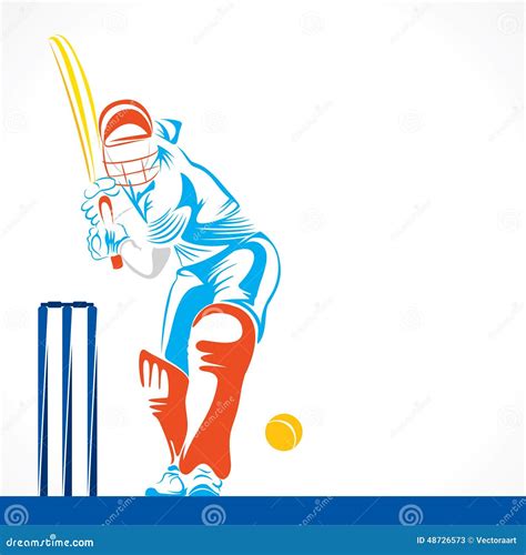 Creative Abstract Cricket Player Design By Brush Stroke Stock Vector