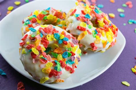 Fruity Pebbles Doughnuts Recipe Fruity Pebbles Food Doughnuts