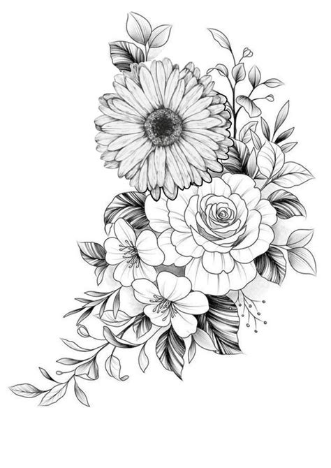 Floral Thigh Tattoo Design