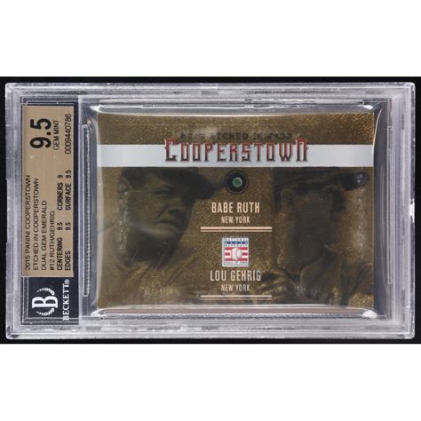 Babe Ruth Lou Gehrig 2015 Panini Cooperstown Etched In Cooperstown