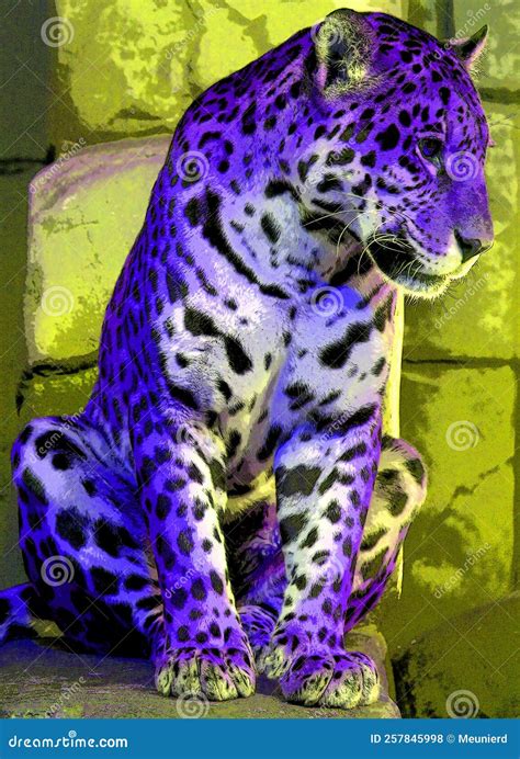 Pop Art Jaguar Icon with Color Spots. Stock Photo - Image of eyes ...