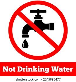 Not Drinking Water Sign Logo Graphic Stock Illustration 2245995477