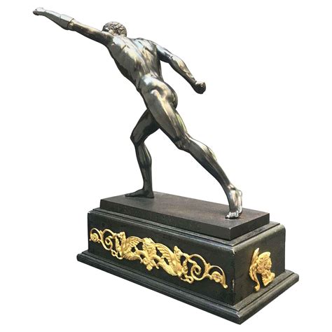 Large 19th Century Bronze Sculpture Of Borghese Gladiator For Sale At