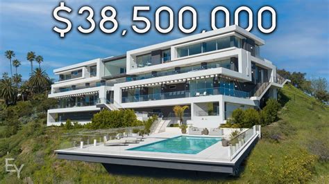 Touring A 38 500 000 Modern Mansion With A Floating Pool Above A