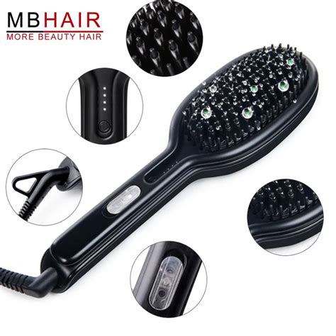 Professional Steamer Ions Comb Steam Hair Straightener Brush Flat Iron