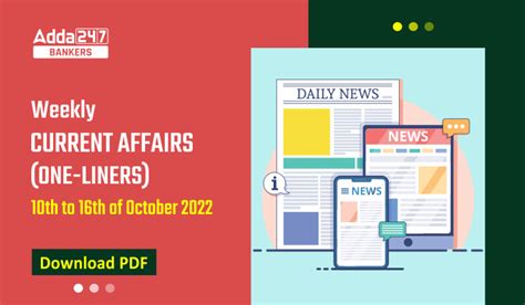 Weekly Current Affairs One Liners 10th To 16th October 2022