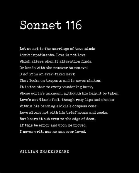 William Shakespeare Poem Sonnet 116 The Kiss Poster 58 Off