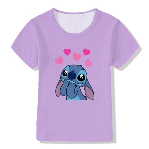 Disney Camiseta De Lilo Stitch Para Ni Os Camisetas De Gato Informales