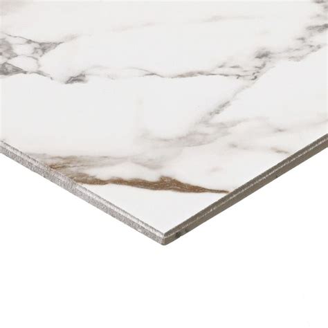 STAINMASTER Calacatta Gem 12 In X 24 In Matte Porcelain Marble Look