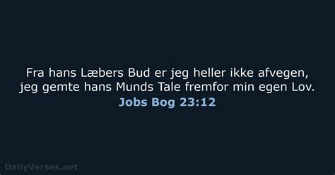 Den 6 Januar 2023 Dagens Bibelvers DA1871 Jobs Bog 23 12