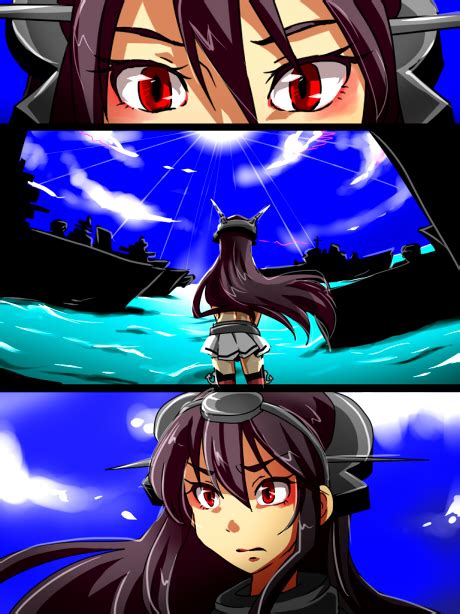 Safebooru 1girl 3koma Comic Headgear Kantai Collection Long Hair Nagato Kantai Collection