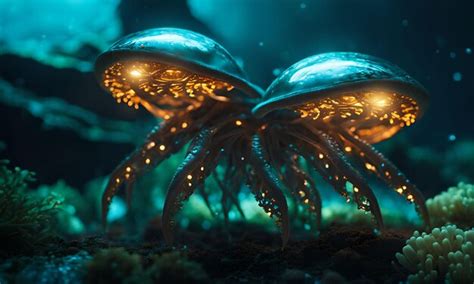 Premium AI Image | Bioluminescent Creatures of the Deep Sea