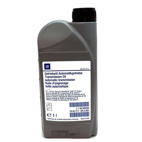 93160393 General Motors - Масло трансмиссионное General Motors ATF, 1 л ...