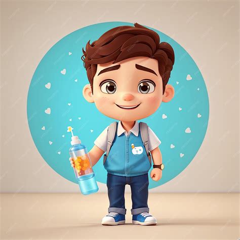 Premium Photo Cute Boy After Vaccine Cartoon Vector Icon Illustration