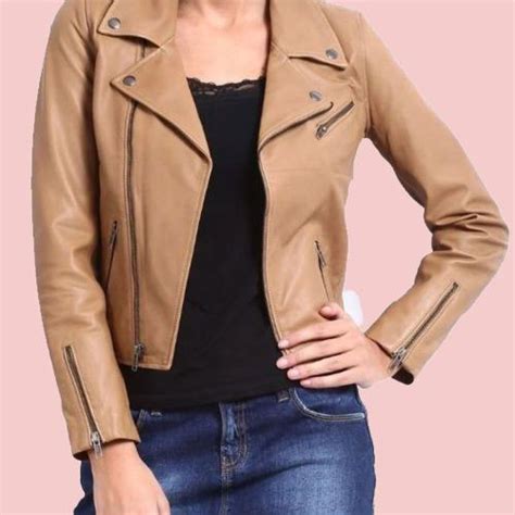 Brown Faux Leather Jacket Womens Airborne Jacket