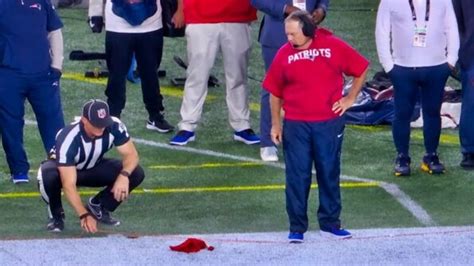 Nfl Fans Loved Bill Belichick Angrily Tossing Challenge Flag