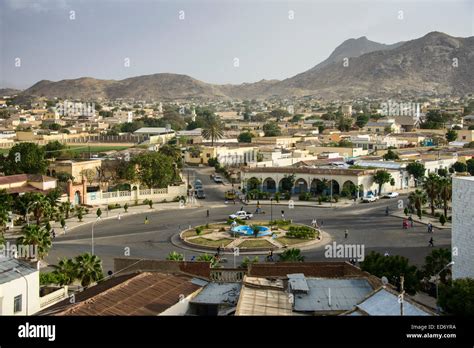 Overlooking The Town Of Keren In The Highlands Keren Eritrea Stock