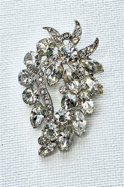 Eisenberg Brooch Clear Rhinestone Pin Multi Shape Rhinestones Etsy