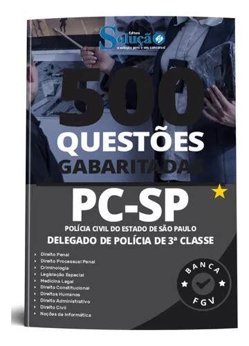 Apostila Caderno De Questões Gabaritadas Para Delegado De Polícia Pc