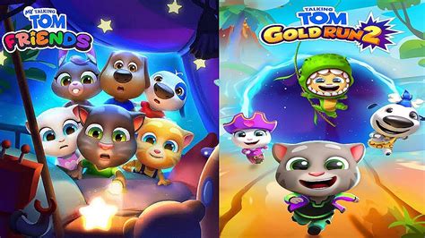 My Talking Tom Friends Vs Talking Tom Gold Run 2 Gameplay Youtube