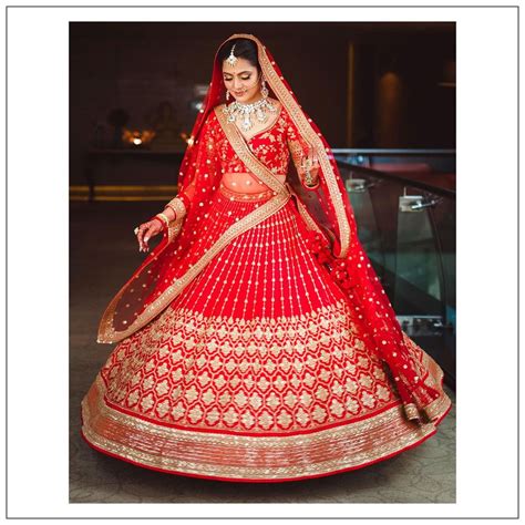 Buy Sabyasachi Bridal Lehenga Red In Stock