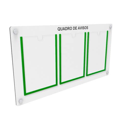 Quadro De Aviso Gest O Display Acr Lico Verde A Submarino