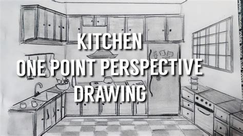 How To Draw A Kitchen In One Point Perspective Youtube