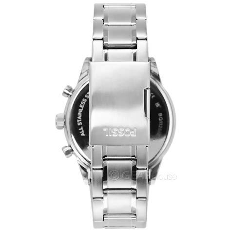 Fossil Bq1125 Flynn Stainless Steel Chronograph Mens Watch Silver Black For Sale Online Ebay