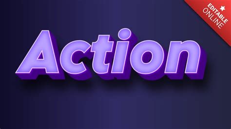 Action 3D Text Neonviolett Texteffekt Generator