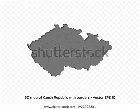 3d Map Czech Republic Borders Isolated Stock Vector (Royalty Free ...