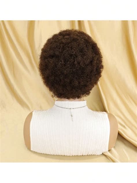 Peluca afro de cabello humano para mujeres peluca afro de los años 70