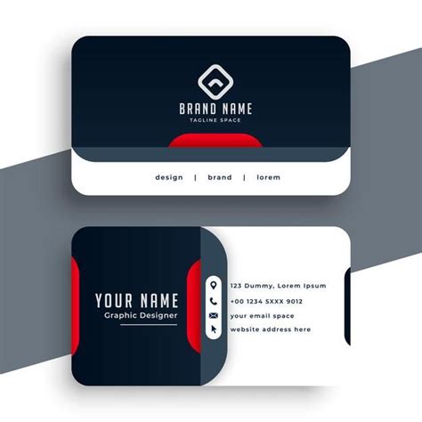 Free Vector Modern Business Card Design In Professional Style En