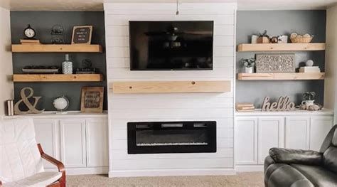 Shiplap Fireplace Built Ins By Emily Greenhalgh Brown Ana White