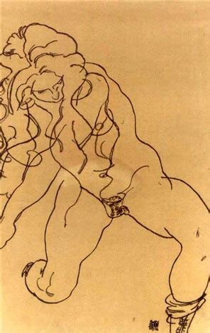 Kneeling Nude Girl Von Egon Schiele Auf Artnet