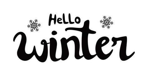 Premium Vector Hello Winter Calligraphy Design Snowfall Typography