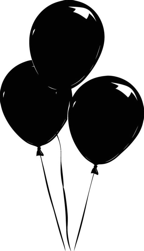 AI generated Silhouette balloon party black color only 38018893 Vector ...